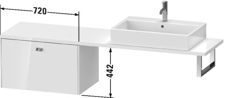 BR514301818 Brioso Шкафчик для компактной консоли Белый матовый, декор Duravit - Вид №1