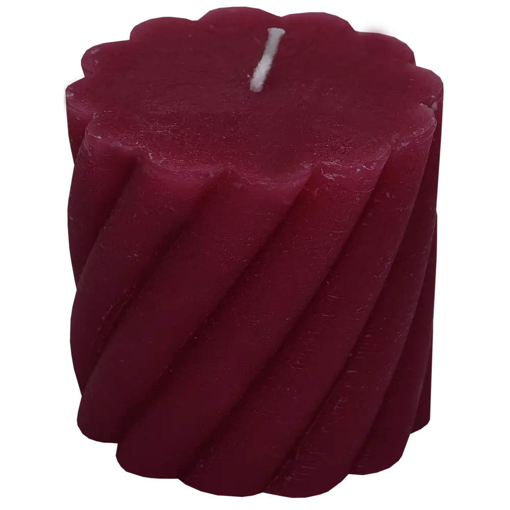 Свеча-столбик витой Рустик 7.4x7 см цвет бордо Santreyd STLM-2033457