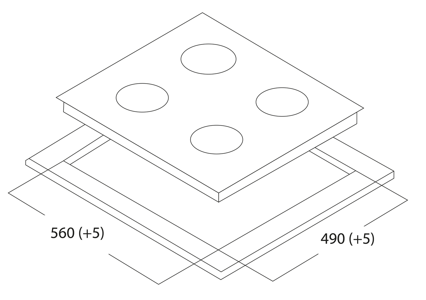 9136674 Газовая варочная поверхность Oasis P-MWP STDN-0133003 - Вид №5
