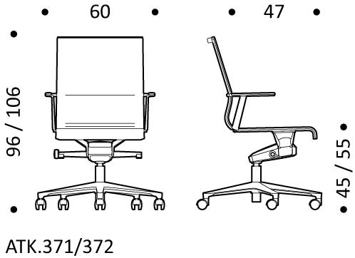 ICF Поворотный офисный стул с сеткой на 5 спиц и подлокотниками Stick chair sun-id-1490662 - Вид №6
