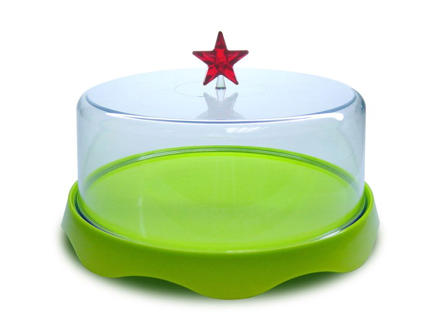 QL10047-GN Тортовница подарочная merry tray средняя зеленая Qualy  - Вид №1