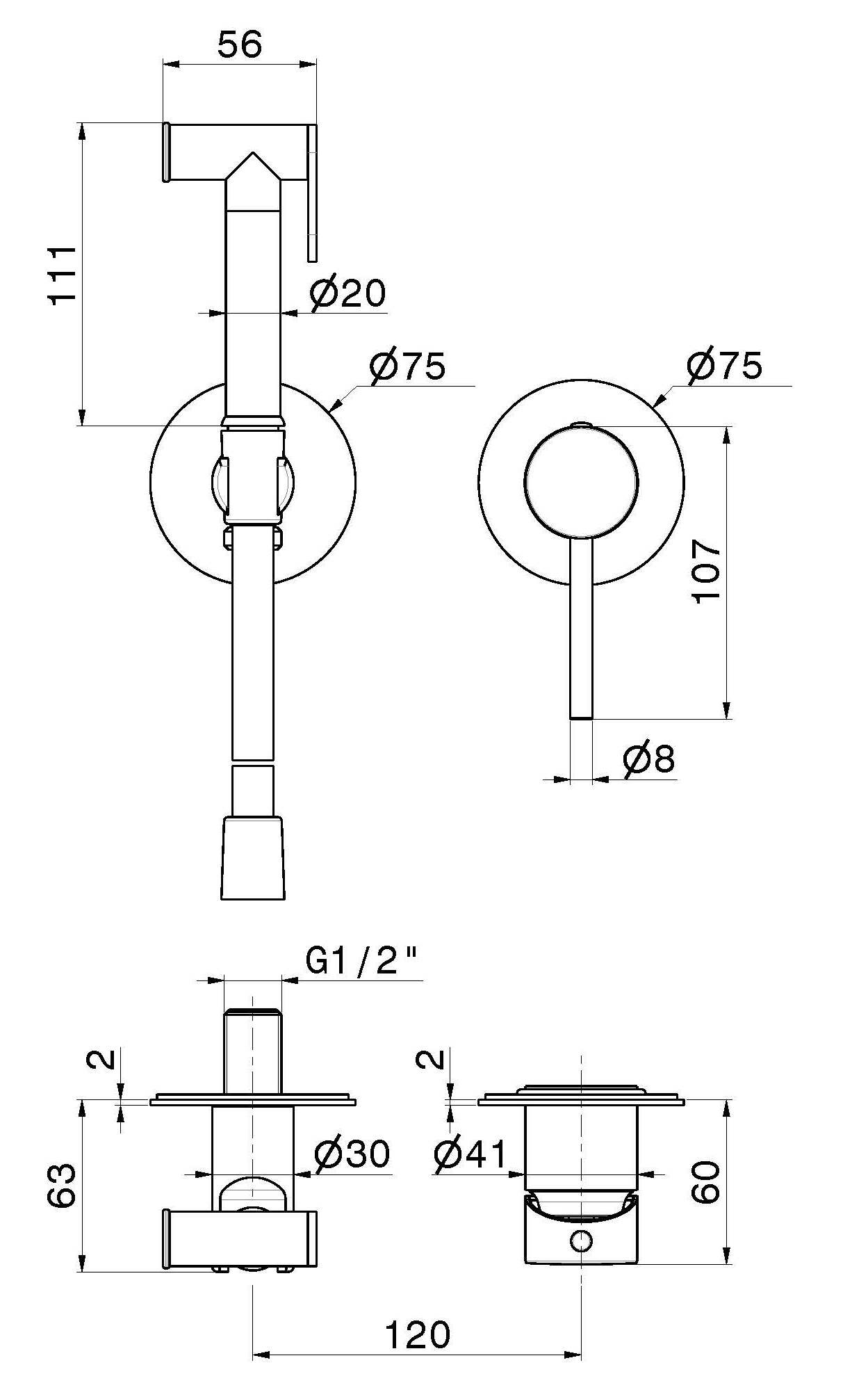 Однорычажный смеситель для биде-гидроскоп Newform ГИДРОСКОПЫ ARCH-00097807 - Вид №2