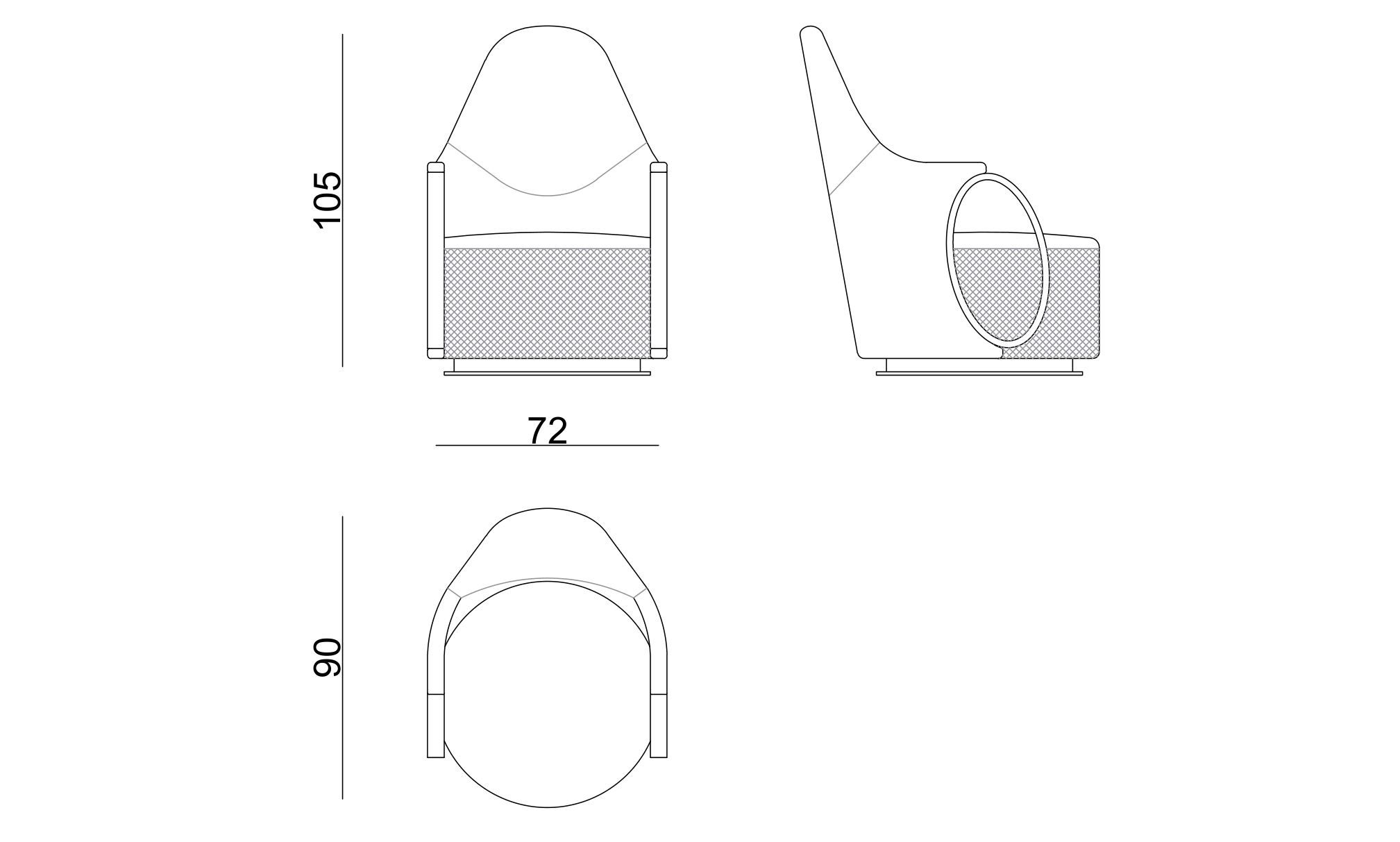 Тканевое кресло с подлокотниками Zebrano Niks ARCH-00014043 - Вид №3