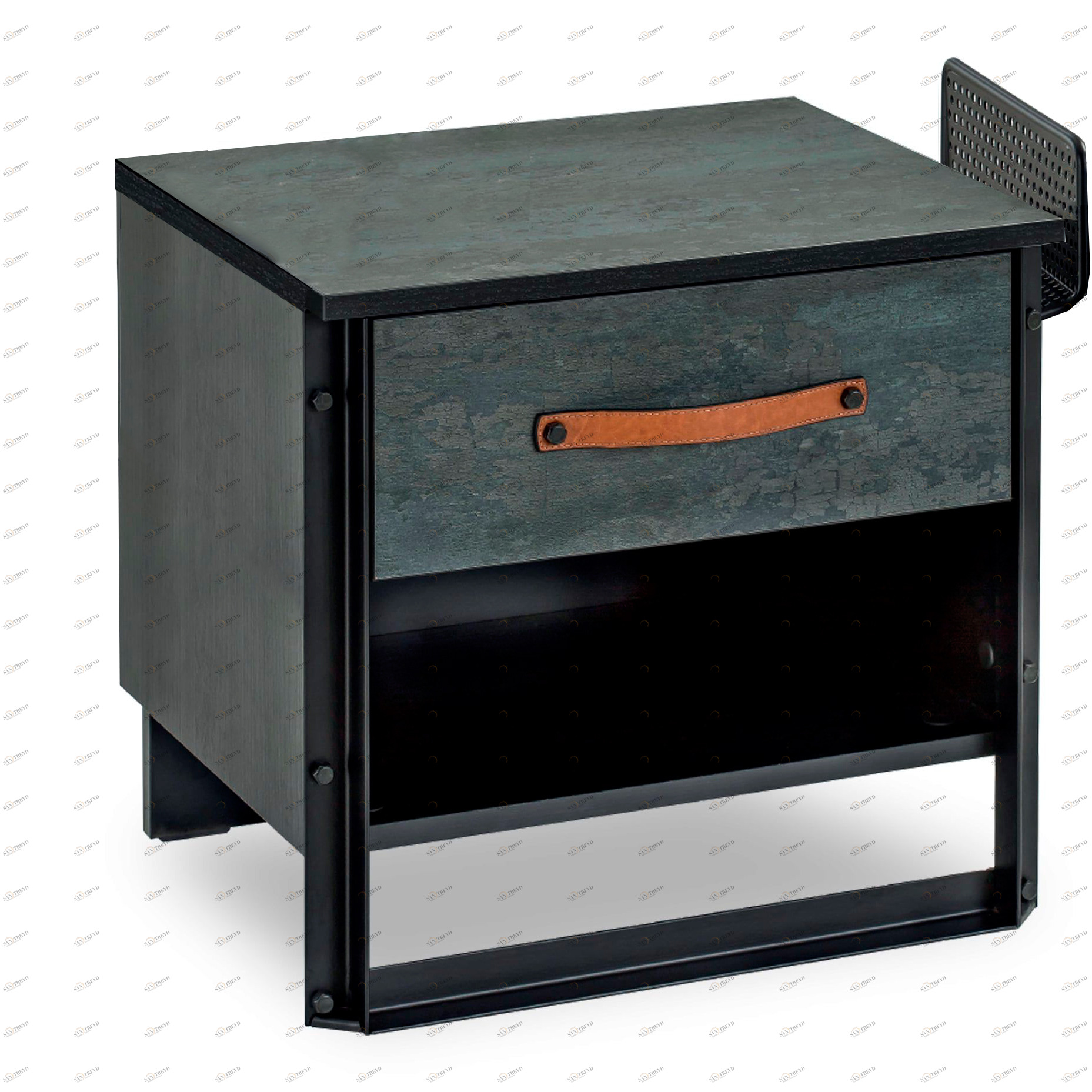Прикроватная тумбочка с ящиком и полкой черная Dark Metal CILEK DARK METAL 00-3832584 Черный Santreyd 