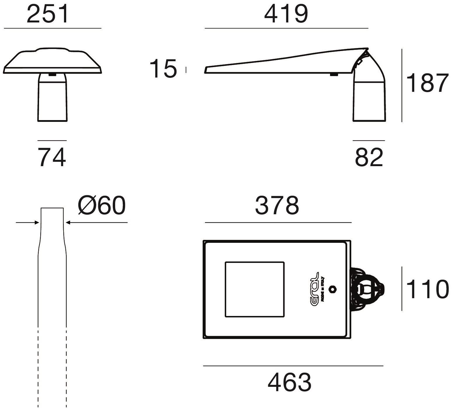 Linea Light Group Светодиодный столб из алюминия с порошковым покрытием sun-id-1377861 - Вид №1
