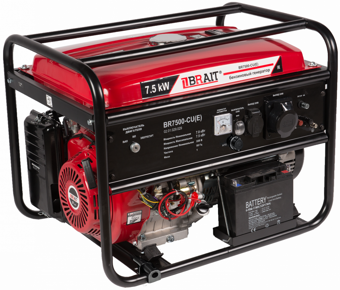 Электрогенератор   бензиновый Brait BR7500CU(Е) 9230895 STDN-0135275