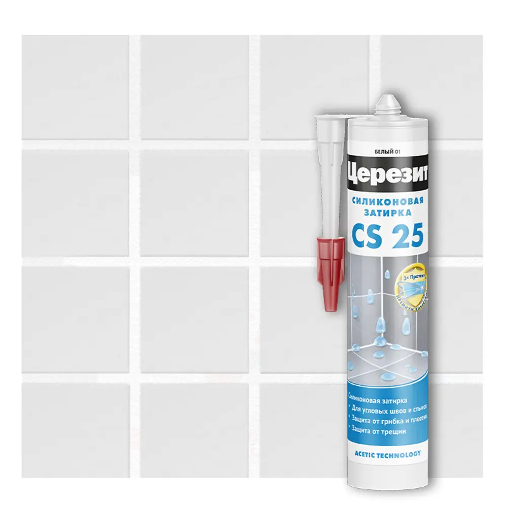 Силиконовый герметик ЦЕРЕЗИТ CS 25 для влажных помещений 87420976 STLM-0073828