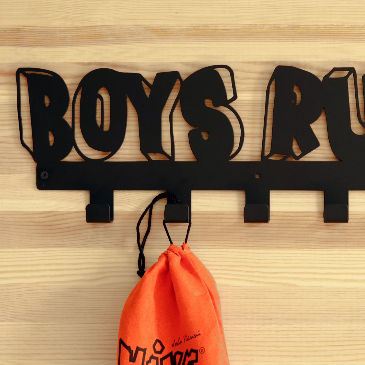 Вешалка "BOYS RULE" черная BONESSI ДИЗАЙНЕРСКИЕ 049425 Черный  - Вид №1