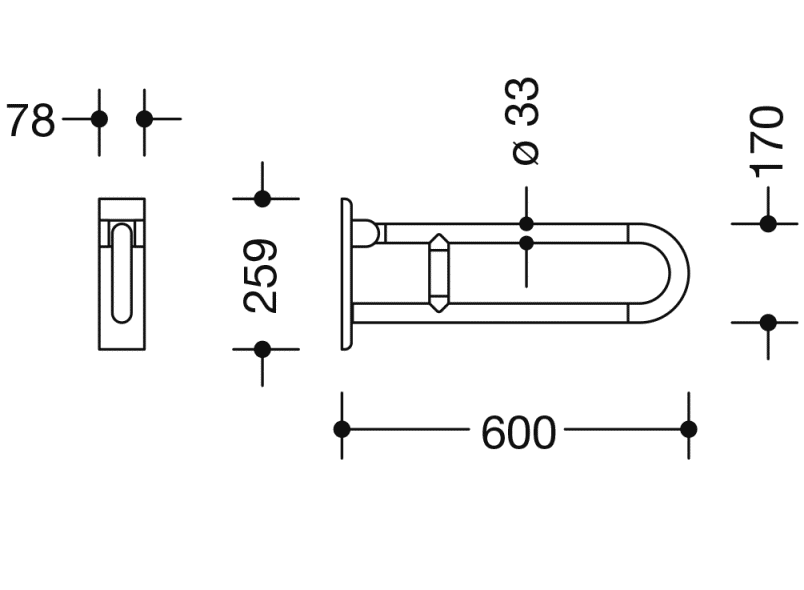 801.50D200 опорная ручка HEWI HEWI active+  - Вид №2