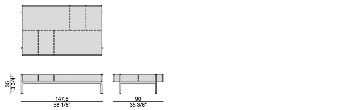Прямоугольный низкий журнальный столик из орехового дерева Porada Twenty ARCH-00132389 - Вид №5