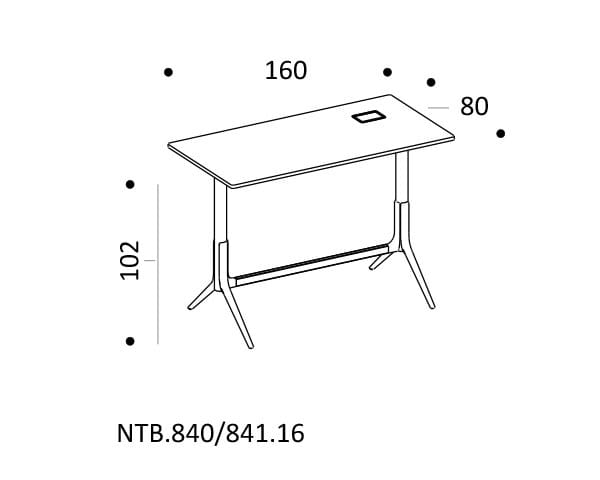 Прямоугольный рабочий стол с регулируемой высотой ICF NoTable ARCH-00074501 - Вид №6
