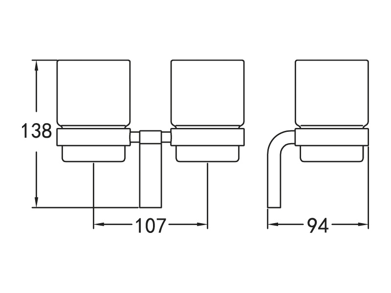Держатель стакана настенный, двойной ART&MAX ULTIMA AM-F-8930A - Вид №1
