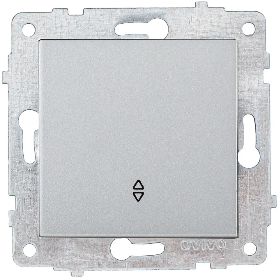 90802152 Выключатель проходной встраиваемый Ovivo Quantum-Loft-Mina-Grano 600-000210-209 1 клавиша цвет серебро STLM-0388926