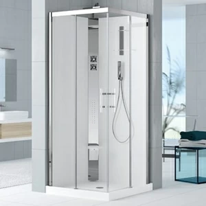 Novellini. Душевая кабина 90x90 A90 HYDROMASSAGE с низким душевым поддоном HOLIDAY CRYSTAL 2