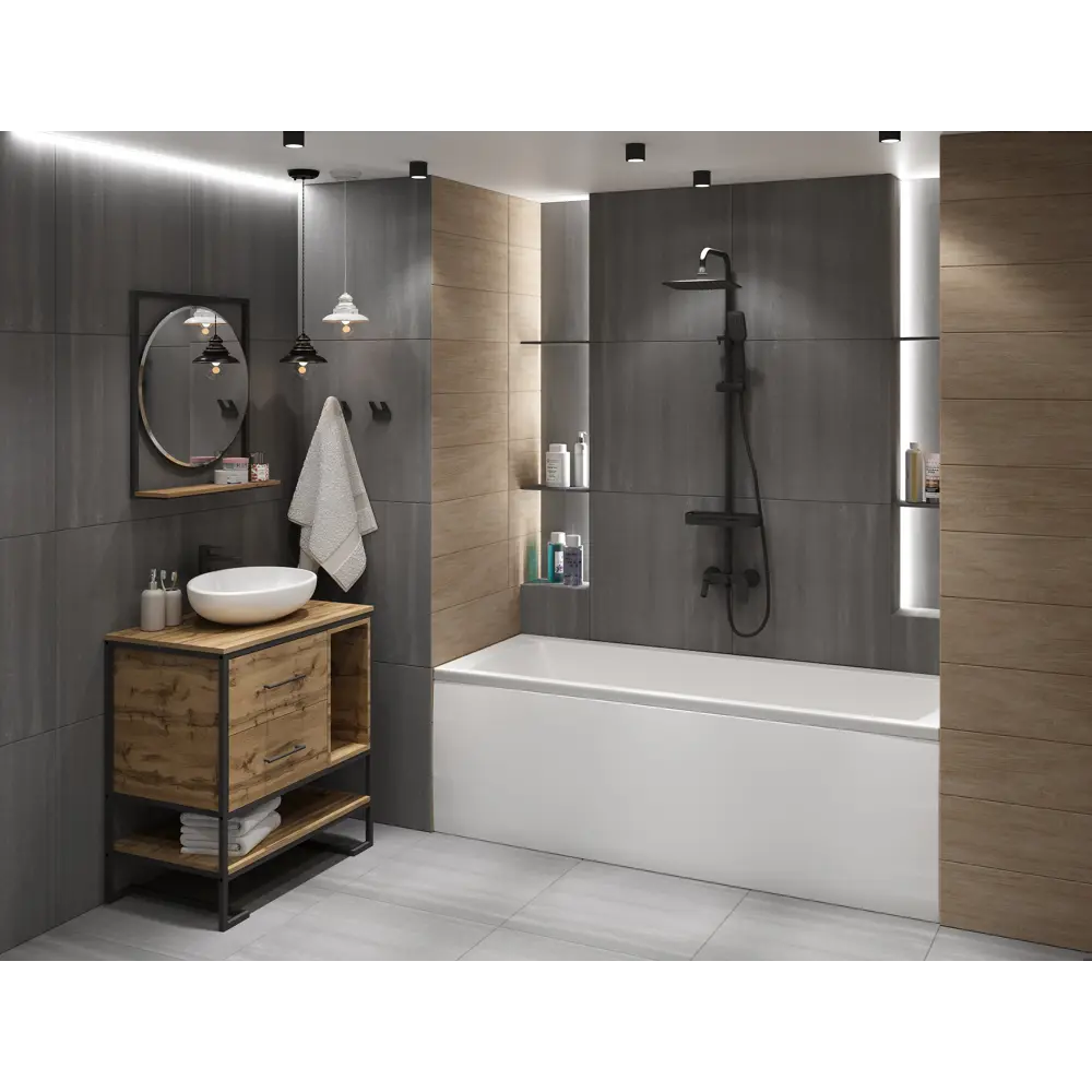 Ванна 100Acryl Ницца акриловая 170x75 см ножки в комплекте У99329 STLM-2056597 - Вид №8