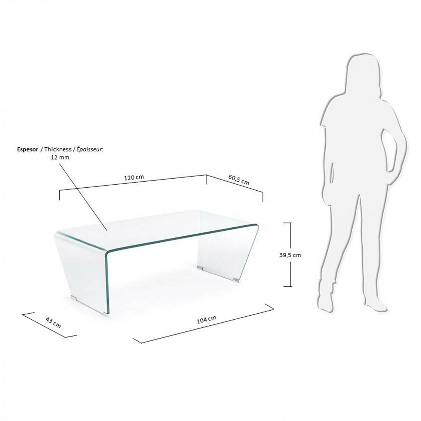 052685 Столик стеклянный La Forma Burano