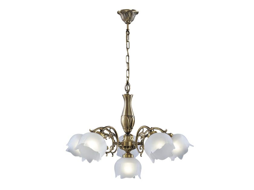 Матовый латунный подвесной светильник с остеклением Possoni Illuminazione Белый ARCH-00110000