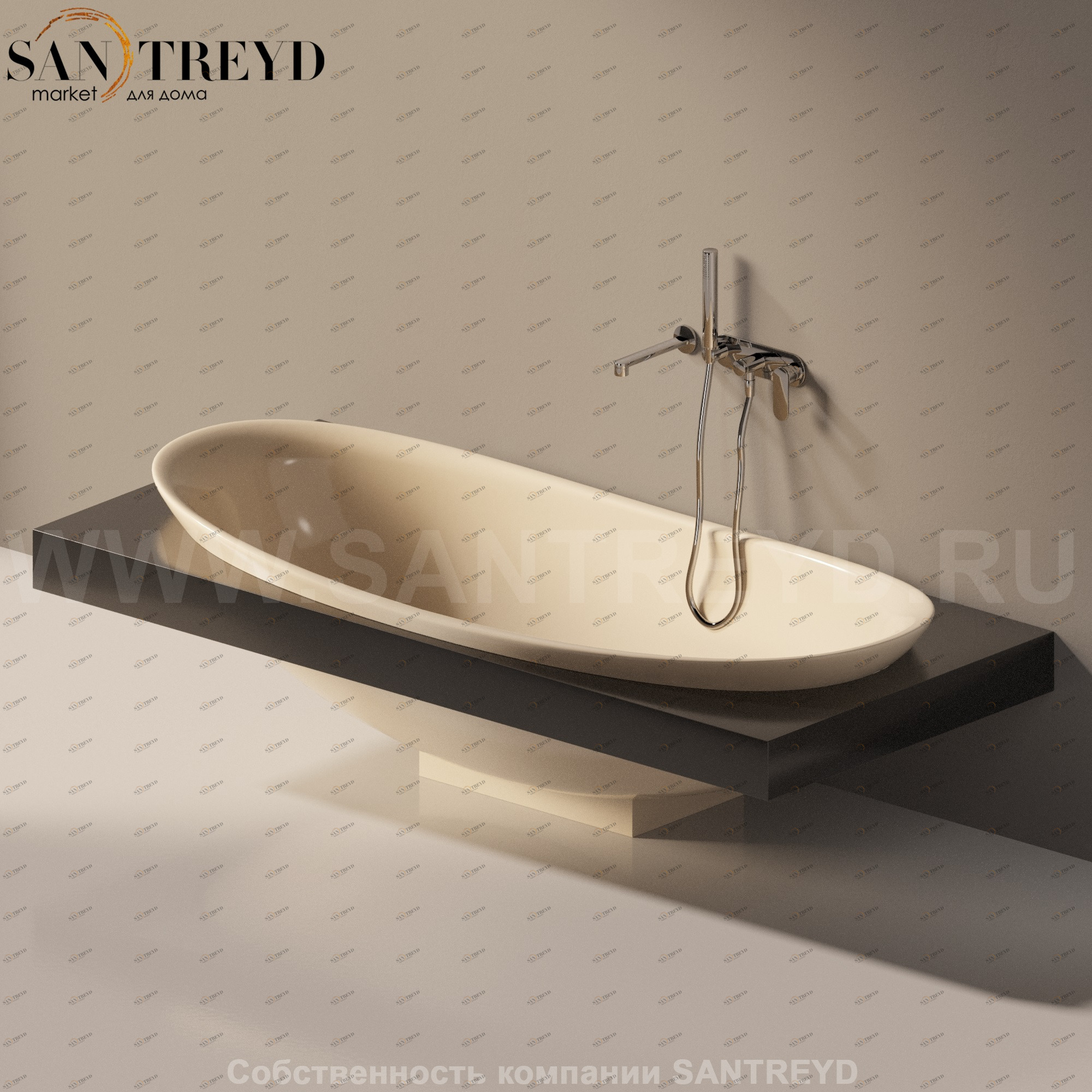 Flaminia IO e SI Ванна встроенная 193 см бежевая IOeSI84.1015 Ceramica Flaminia