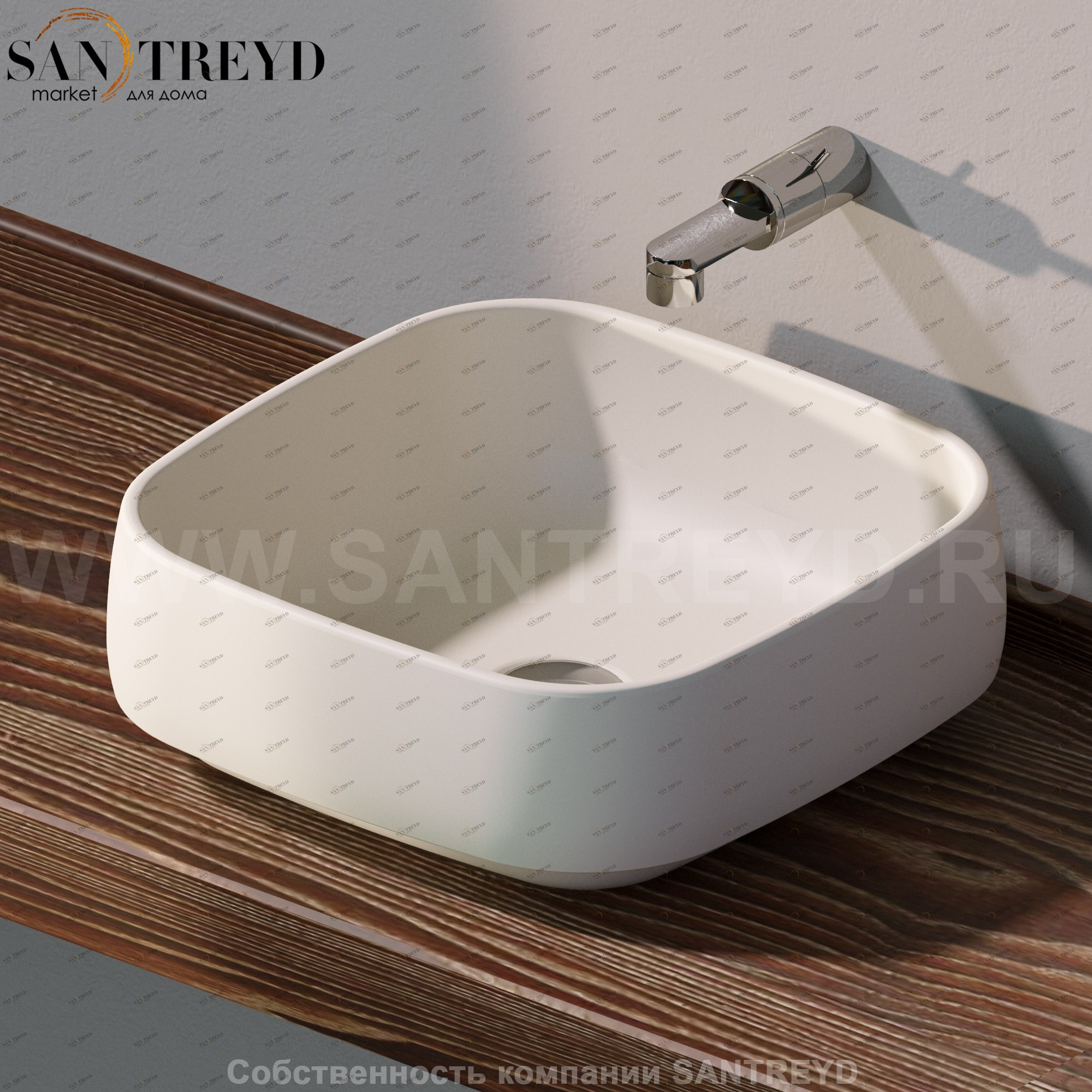 FG40A9003 Накладная раковина на столешницу  квадратная Ceramica Flaminia Flag