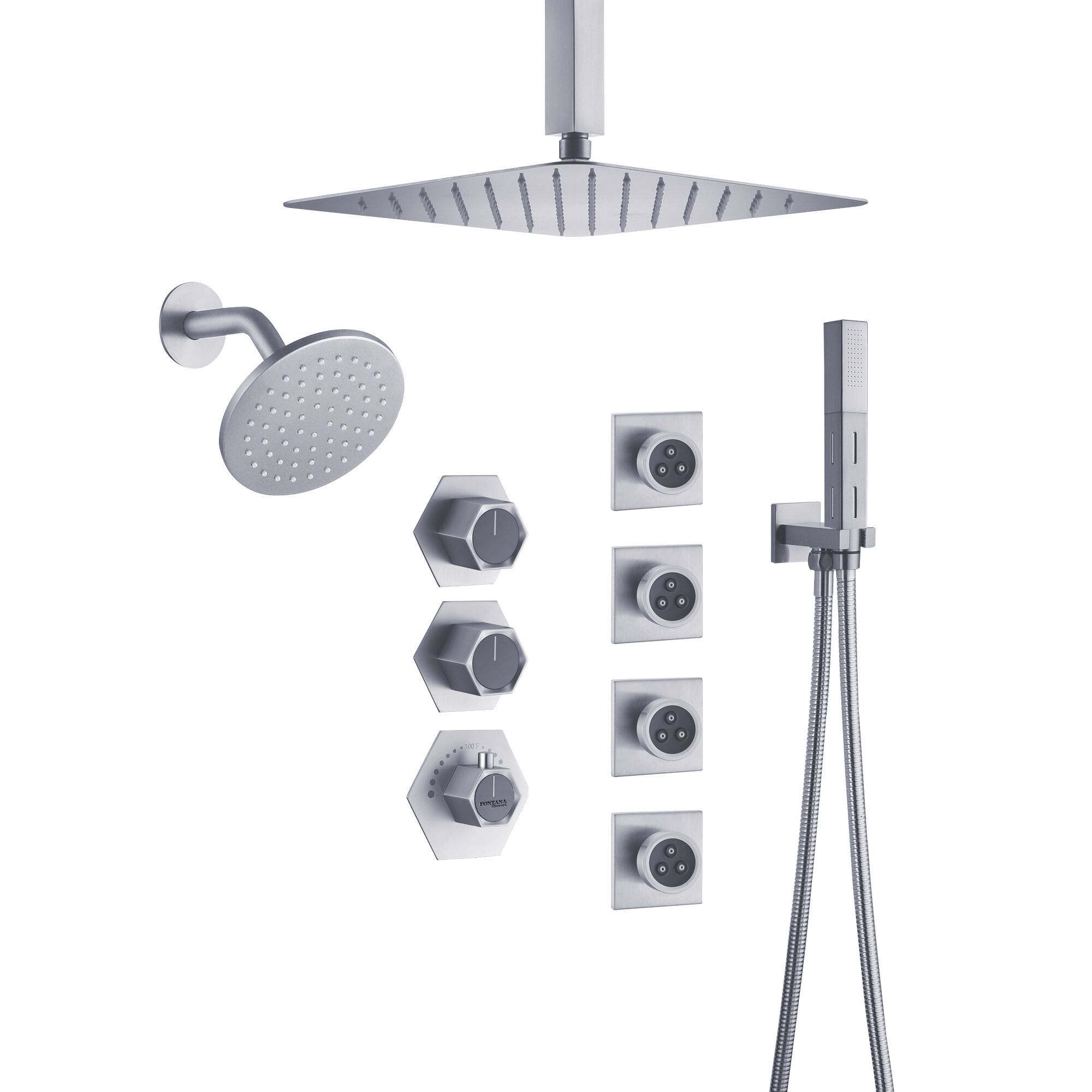 Термостатический встраиваемый набор для душа с ручным душем Fontana Showers AZAY-LE-RIDEAU ARCH-00058803