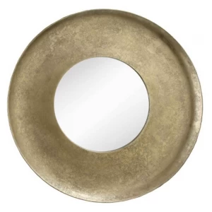 Зеркало большое круглое бронзовое в широкой раме Farran PUSHA ДИЗАЙНЕРСКИЕ 062555 Бронза
