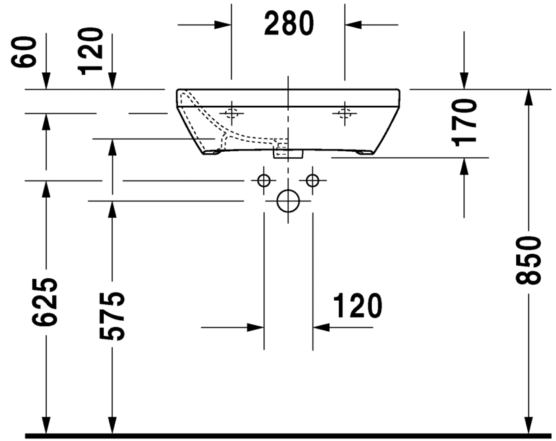 2324550000 Подвесная раковина настенная овальная Duravit Durastyle - Вид №2