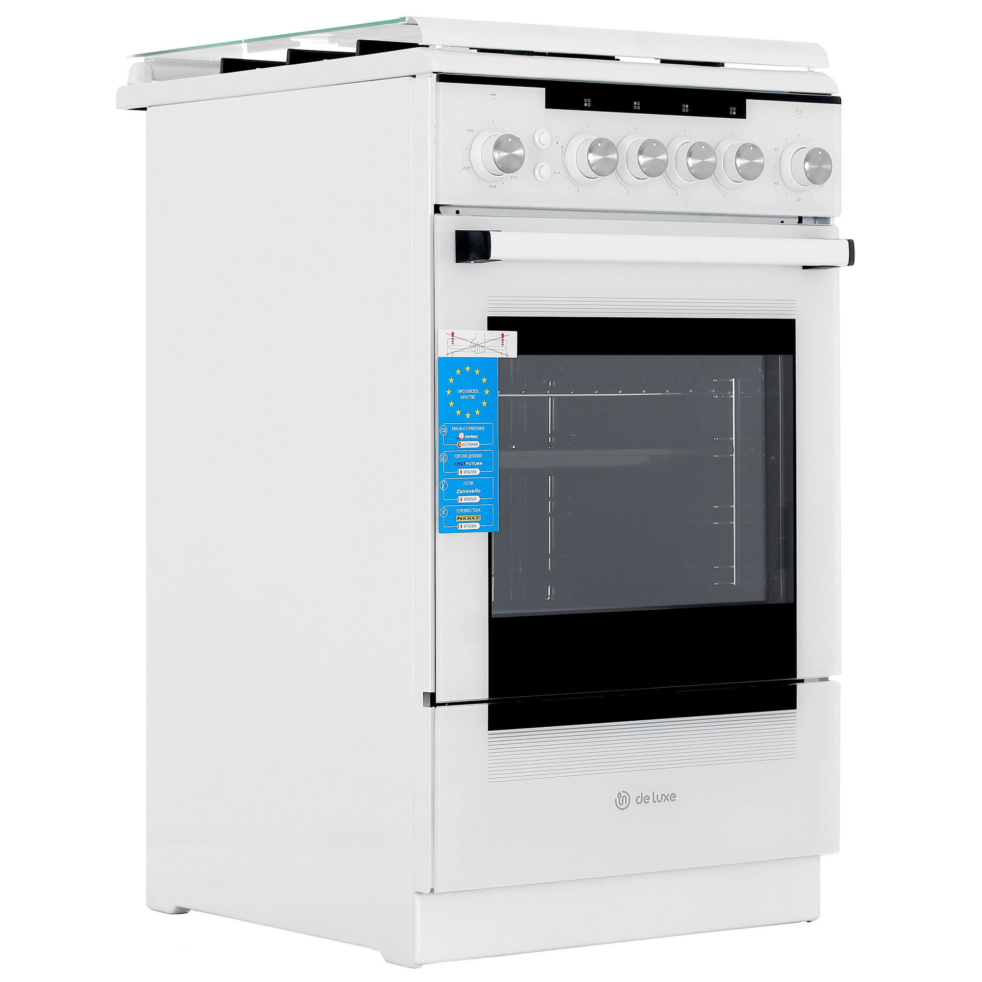 9983911 Газовая плита De Luxe 506040.23г (кр) ЧР белый STDN-0083362 - Вид №1