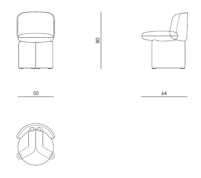 Мягкий стул из ткани Enne KESSE ARCH-00113969 - Вид №5
