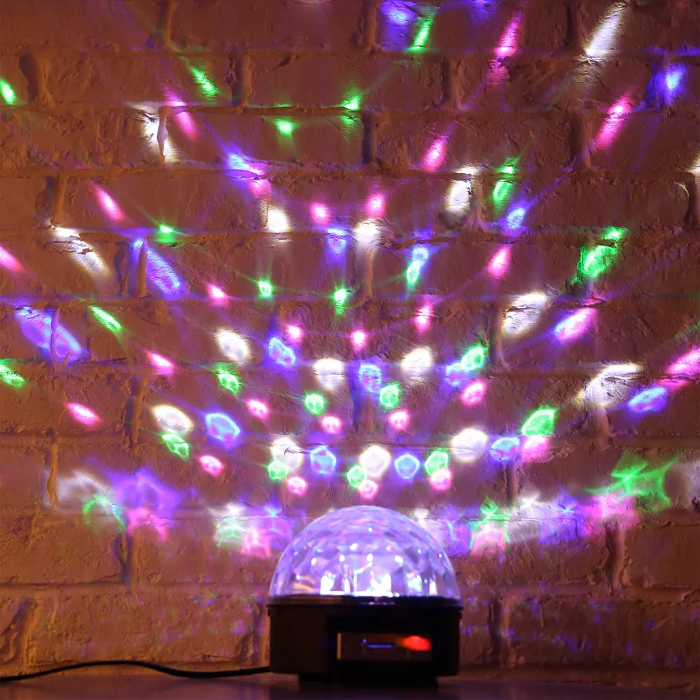 Диско-шар светодиодный 18x15 см 6 LED мультисвет MP3 SD пульт ДУ BALANCE STLM-2077311 - Вид №8