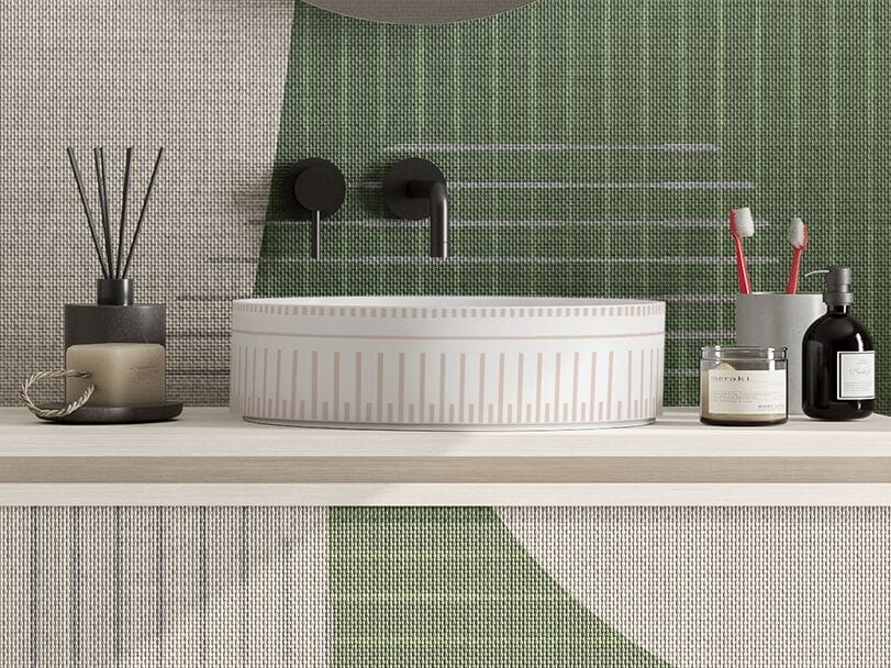 Керамическая столешница круглый умывальник Inkiostro Bianco система InkBath ARCH-00013168