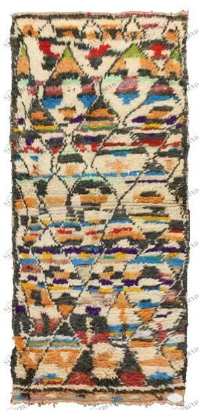 AFOLKI Прямоугольный шерстяной коврик с длинным ворсом и узором Azilal Ta664be