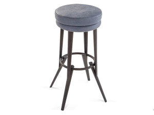 Высокий кожаный стул с подставкой для ног