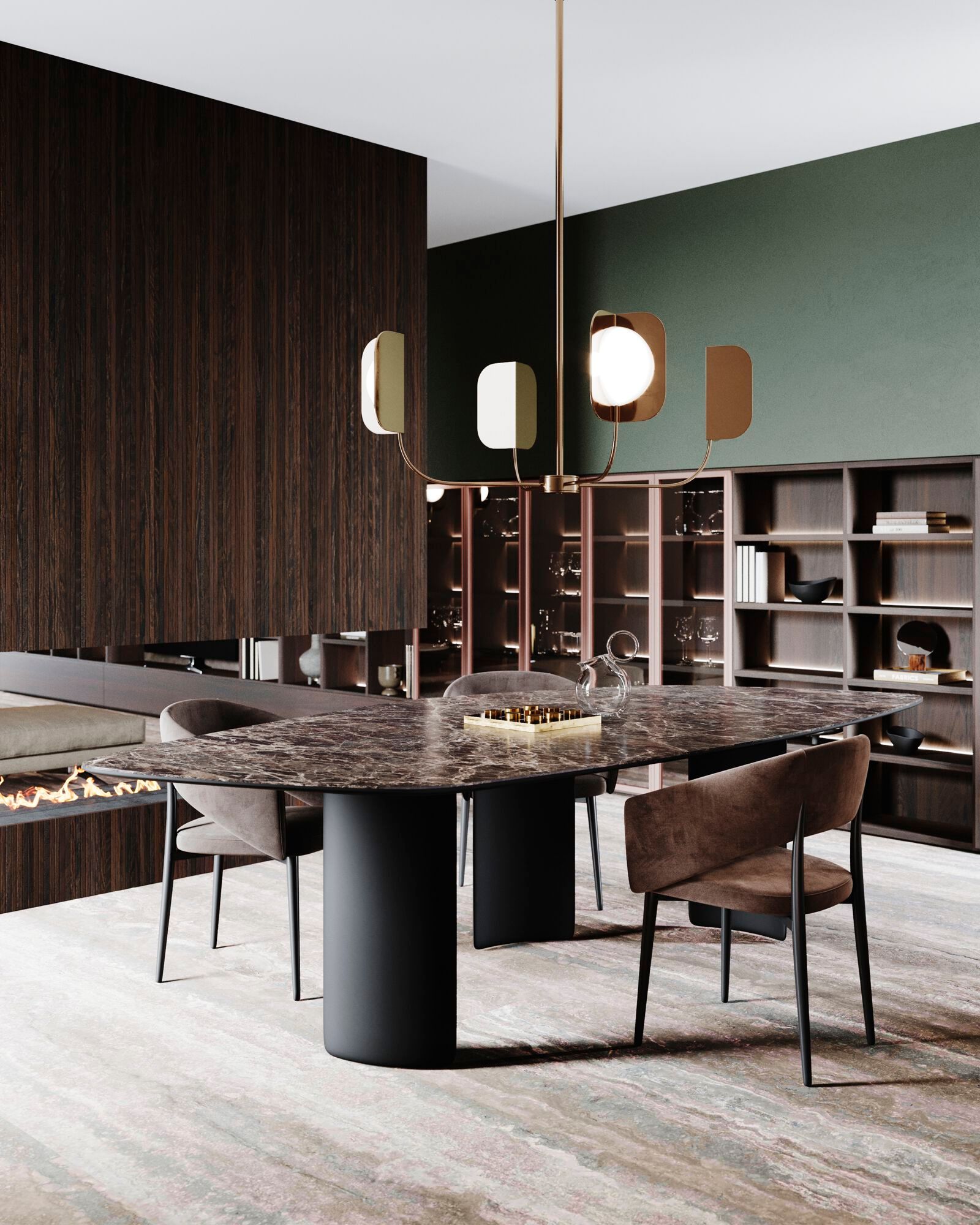 Книжный шкаф из дуба с освещением Guzzini & Fontana House of Electric Guitar ARCH-00109350 - Вид №1