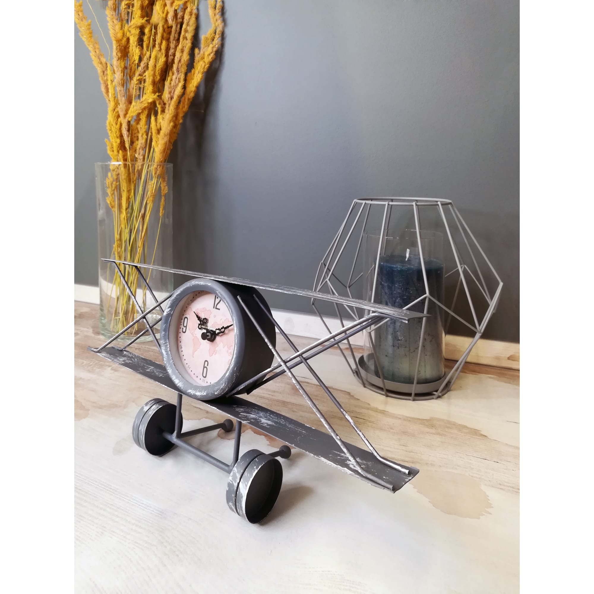 82735919 Часы настольные «Самолёт» металл серые 30х9х16 см Самолет Santreyd  - Вид №4