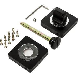 Завертка квадратная к ручкам RENZ цвет чёрный/хром