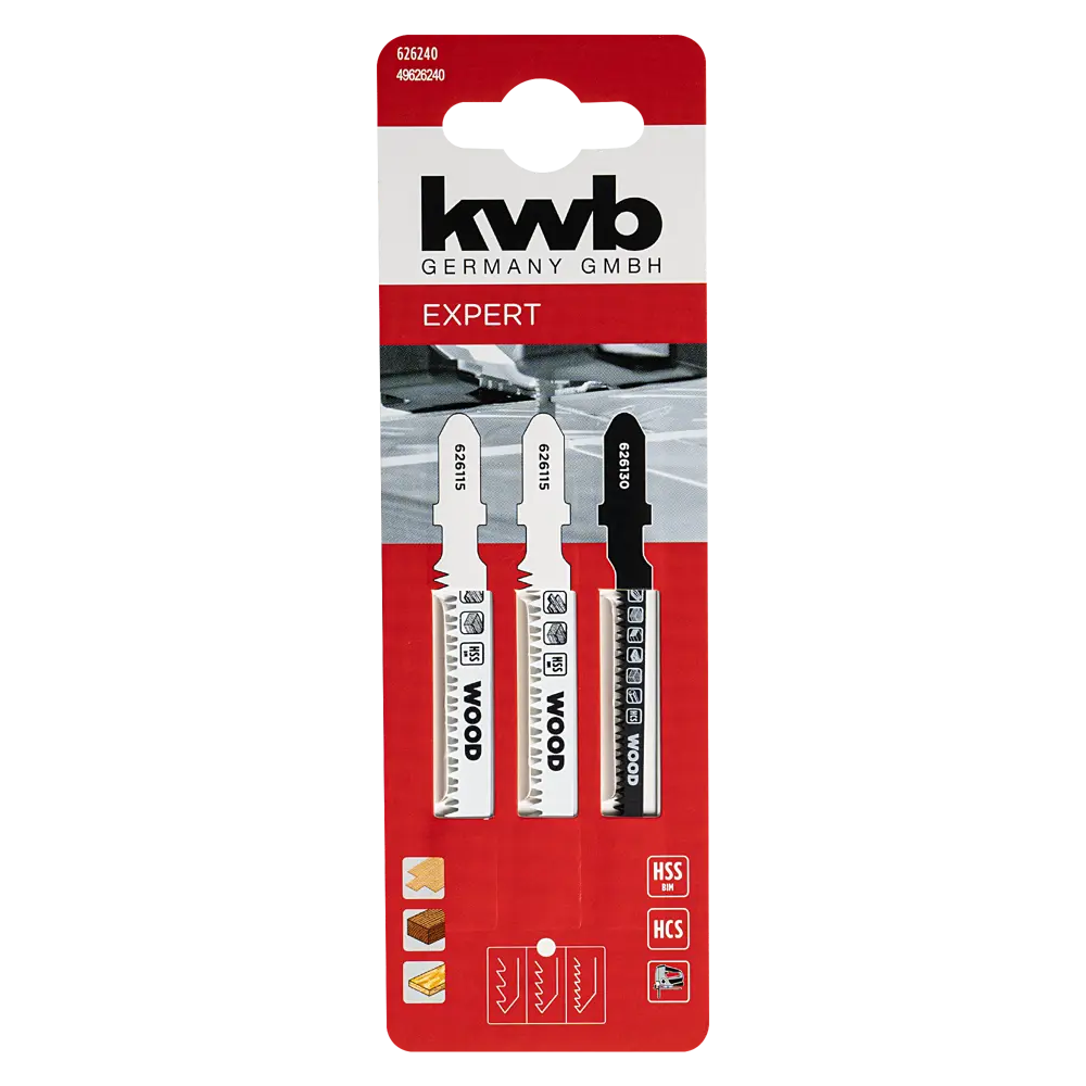 Набор пилок для электролобзика по дереву KWB 626240 чистый рез 3 шт STLM-2175307 - Вид №3