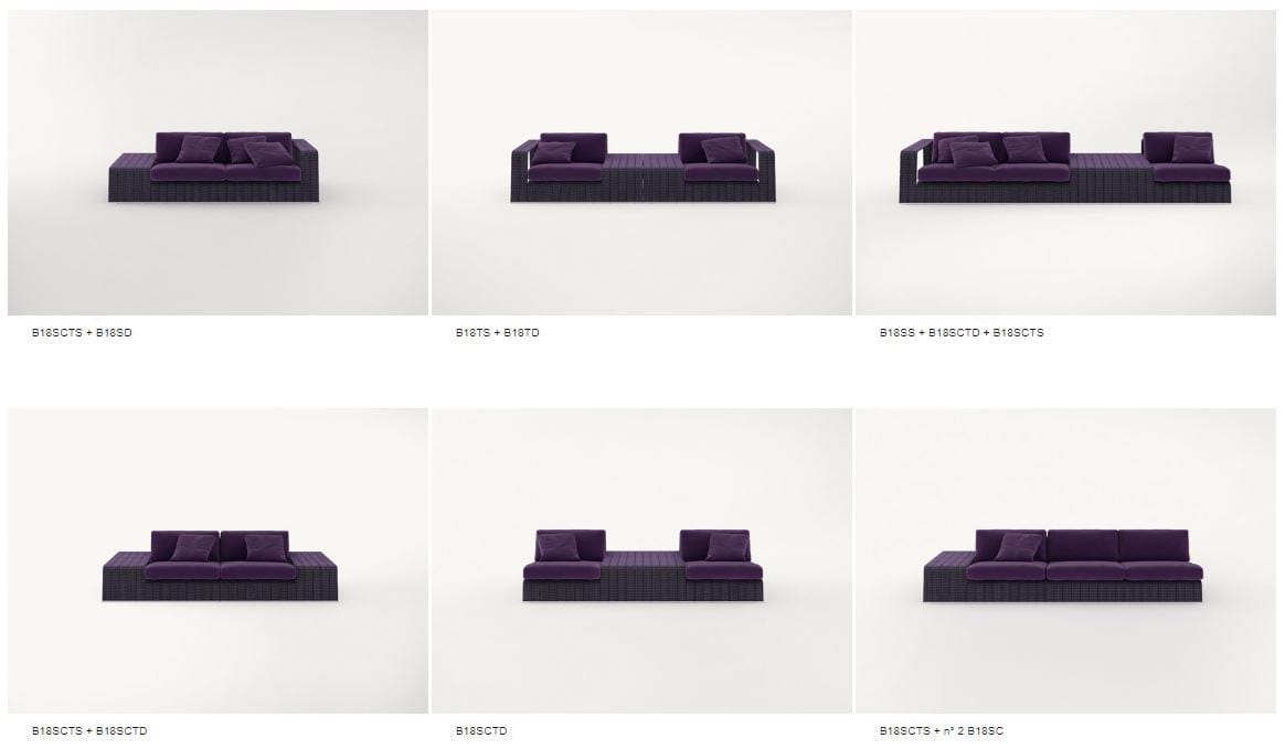 3-местный тканевый садовый диван Paola Lenti рамка ARCH-00098316 - Вид №13