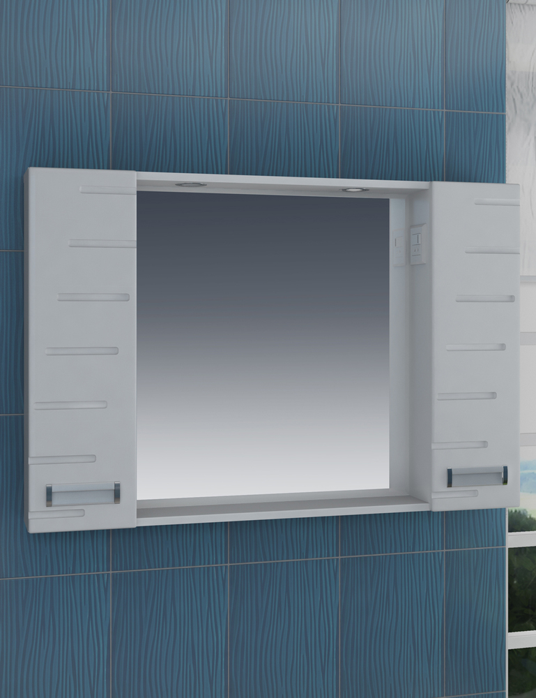 Зеркало Diana 1000 со спотом1000⨉150⨉700 мм белый VIGO sun-id-665213 - Вид №1