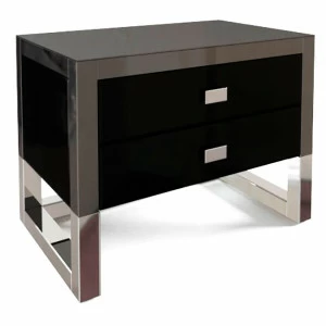 Тумбочка прикроватная зеркальная черная "Румми" GRAUM  304072 Зеркальный;черный