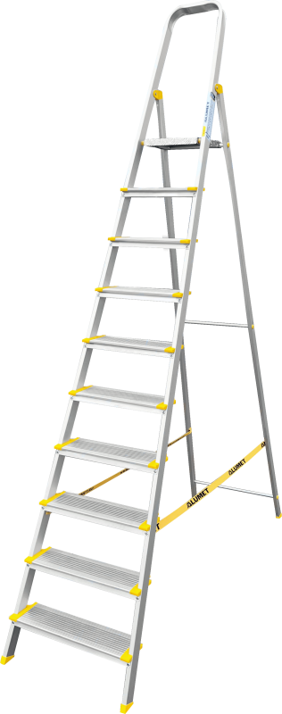 Стремянка алюминиевая профессиональная с анодированным покрытием АS 710 ALUMET 