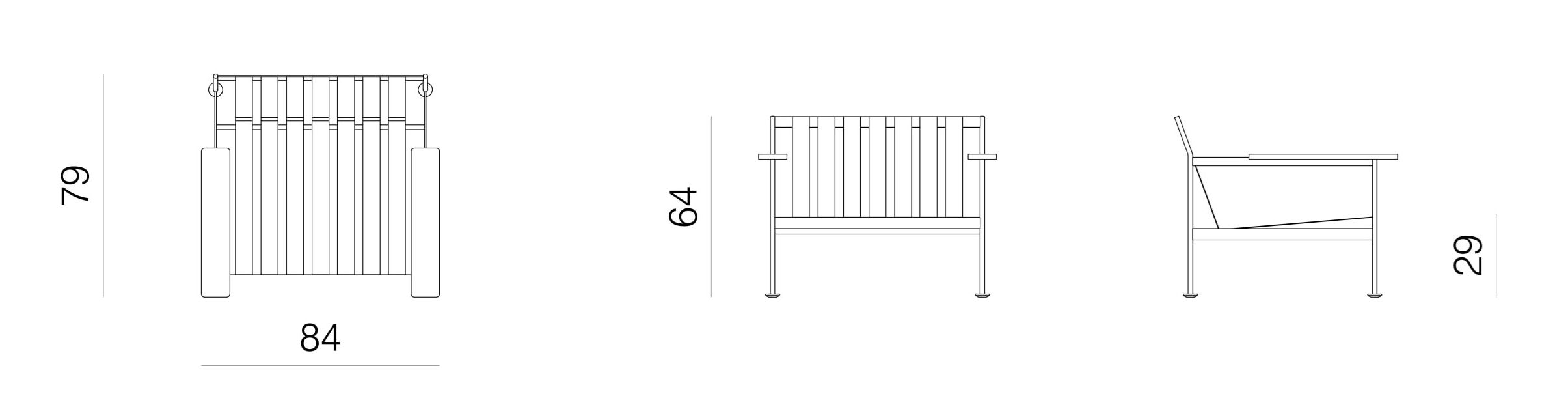 Съемное тканевое садовое кресло с подлокотниками prostoria Jugo ARCH-00054709 - Вид №7