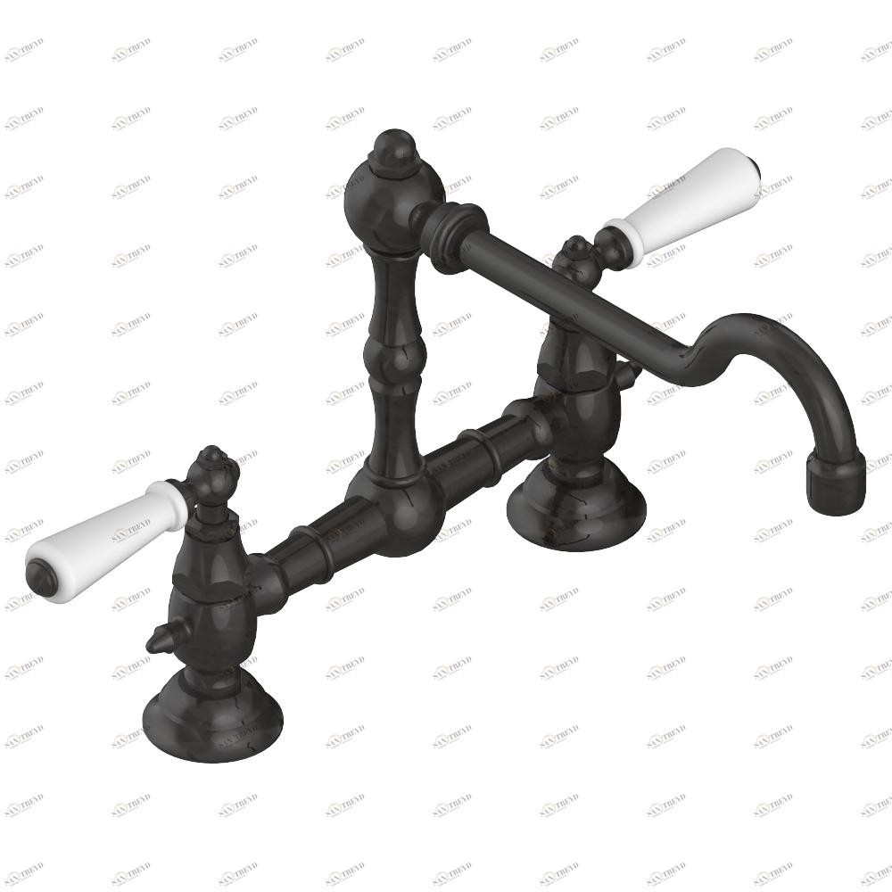 G28-159 Смеситель для кухонной мойки на два отверстия - 200 мм между центрами Thg-paris 1900 с рукоятками Покрытие PVD бронза G28 159 CAT.F