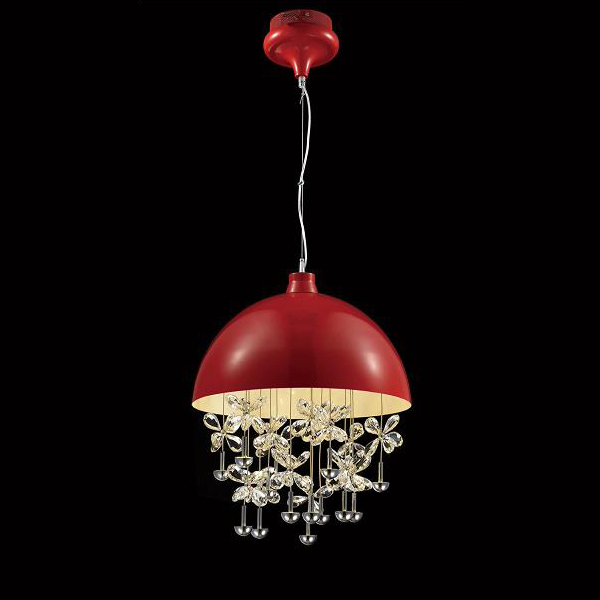 Подвесной светильник Crystal Light red от Delight Collection MD2551/15 red DELIGHT COLLECTION ДИЗАЙНЕРСКИЕ 243730 Прозрачный;красный  - Вид №1