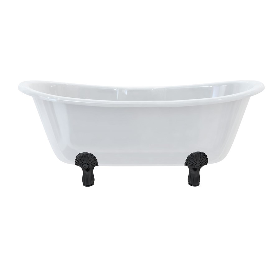 Burlington Двухсторонняя ванна Bateau с роскошными ножками с ножками Luxury Claw в белом цвете T10F L1W  - Вид №5