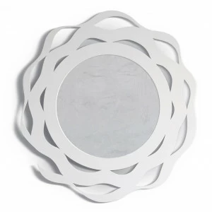 Зеркало круглое в белой волнистой раме Splash BONESSI НАСТЕННОЕ ЗЕРКАЛО 049444 Белый