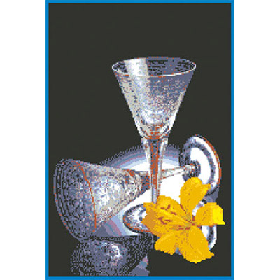 150х225кл Схема для вышивания цв. А3 ДК-256 "Фужеры" Santreyd 