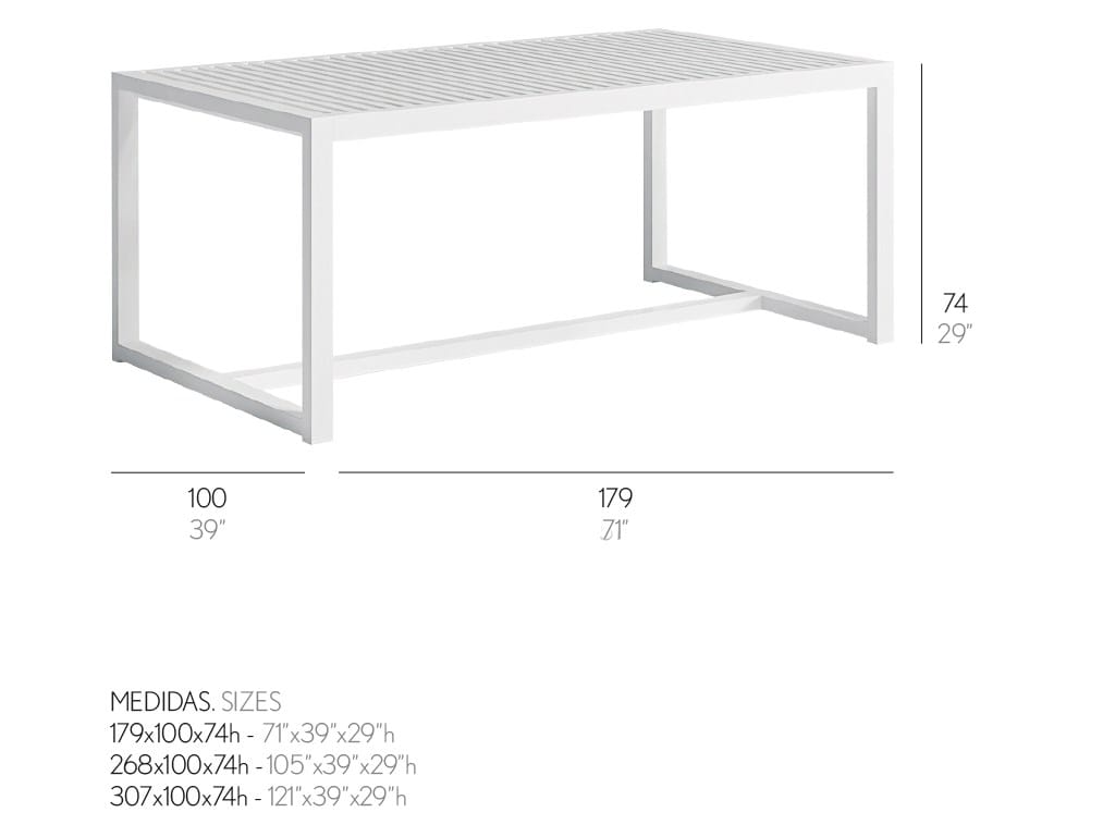 Алюминиевый прямоугольный садовый стол GANDIABLASCO ДНК ARCH-00048726 - Вид №7
