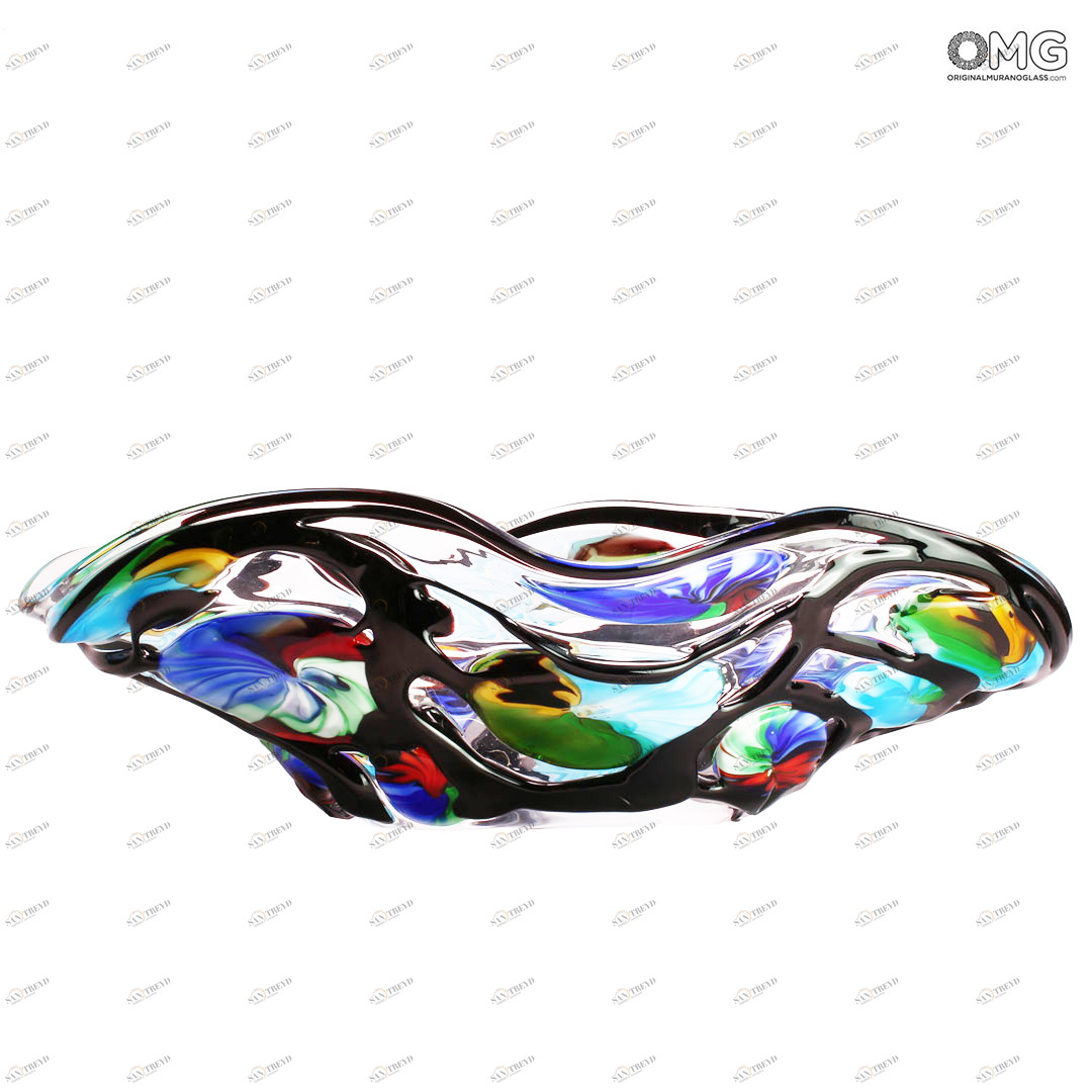 4551 ORIGINALMURANOGLASS Ваза Цветочный Сад - Дутое стекло - муранское стекло OMG 66 см 