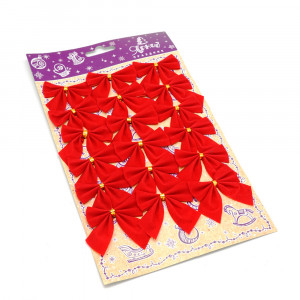 16064 Бант бархат Красный 18 шт.