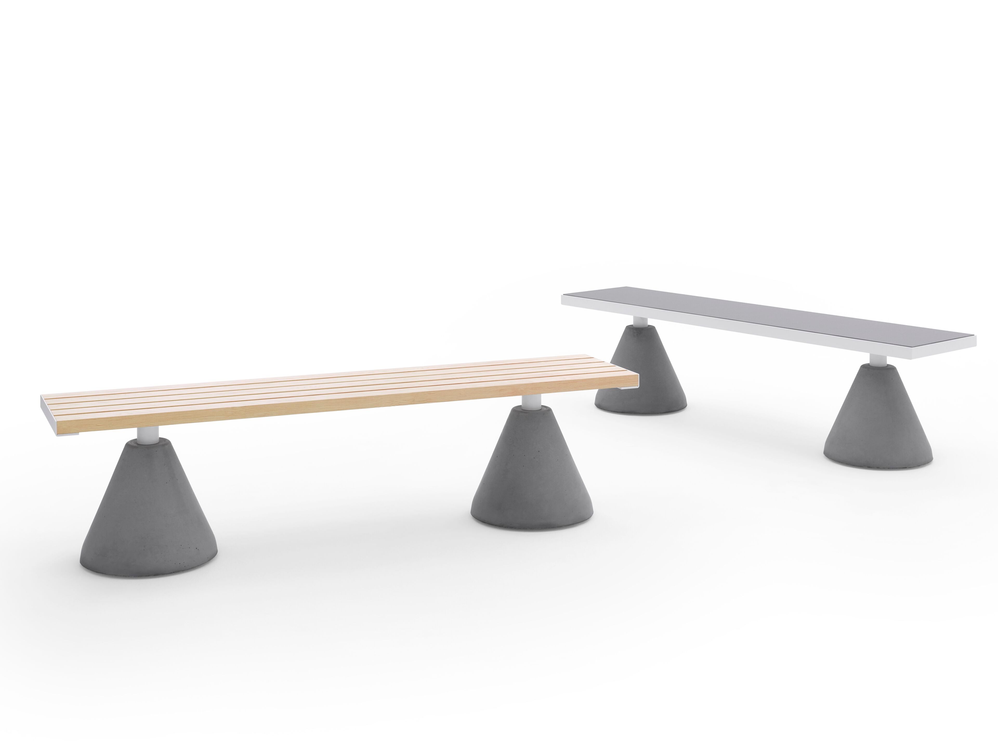 Алюминиевая скамья без спинки с коническим основанием Urbantime Вечнозеленый.040 ARCH-00130534